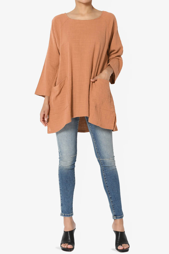 Load image into Gallery viewer, Nesta Gauze Pocket Cover Up Top BUTTER ORANGE_6
