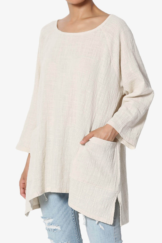 Load image into Gallery viewer, Nesta Gauze Pocket Cover Up Top SAND BEIGE_3
