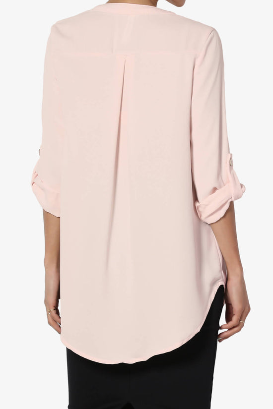 Load image into Gallery viewer, Alia Shirred Split Neck Blouse DUSTY CORAL_2
