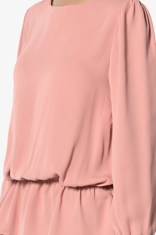 Load image into Gallery viewer, Adriel Puff Sleeve Ruffle Peplum Blouse DUSTY ROSE_5
