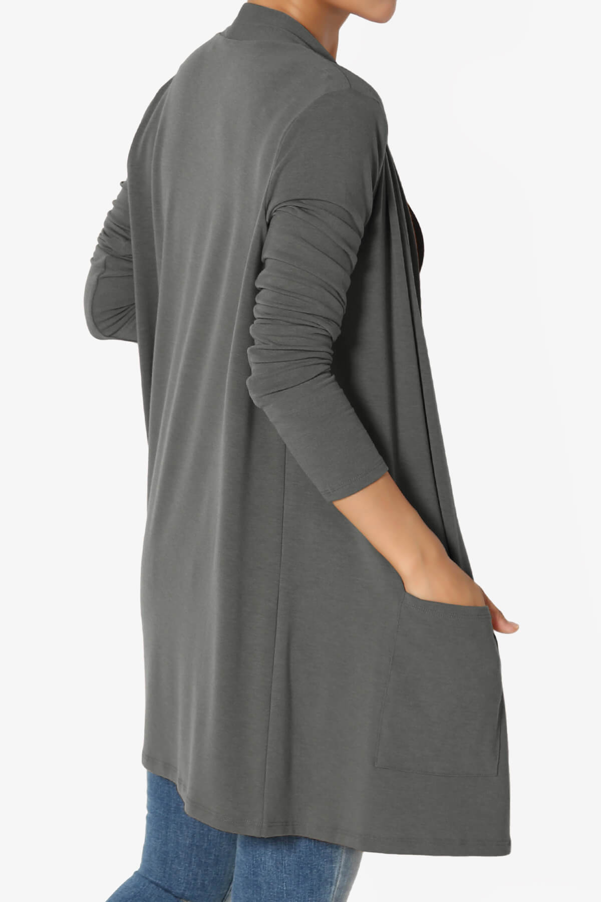 Load image into Gallery viewer, Daday Long Sleeve Pocket Open Front Cardigan ASH GREY_4
