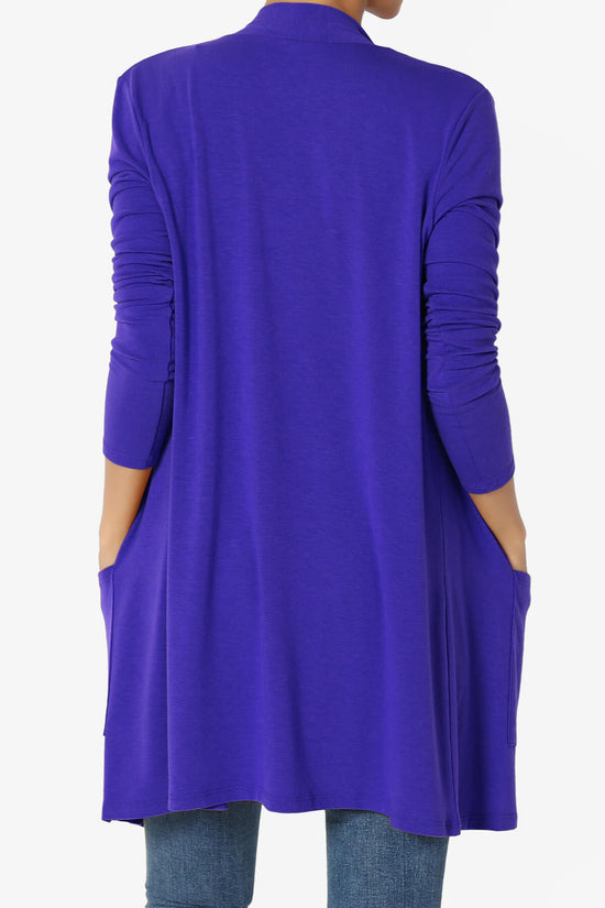 Load image into Gallery viewer, Daday Long Sleeve Pocket Open Front Cardigan BRIGHT BLUE_2
