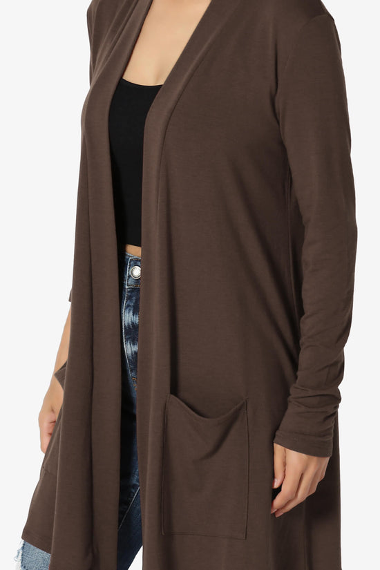 Load image into Gallery viewer, Daday Long Sleeve Pocket Open Front Cardigan BROWN_5
