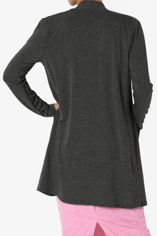 Load image into Gallery viewer, Daday Long Sleeve Pocket Open Front Cardigan CHARCOAL_2
