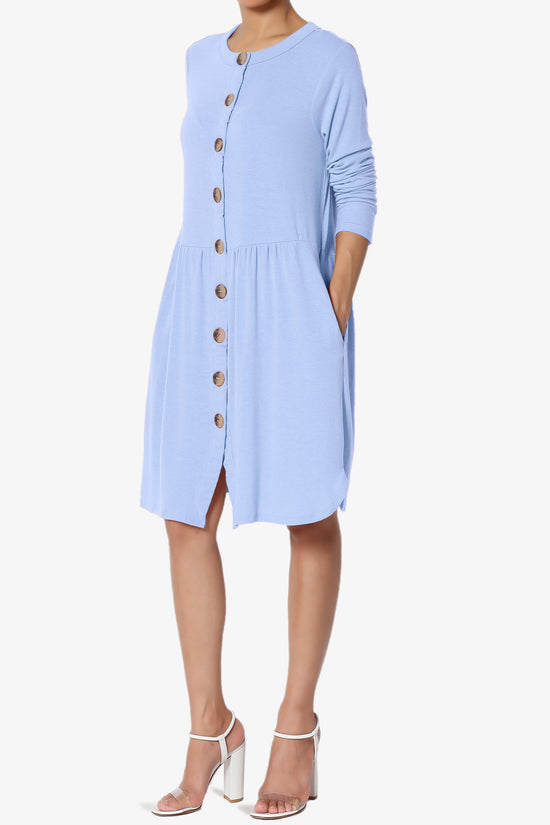Karly Button Front Dress Cardigan LIGHT BLUE_3