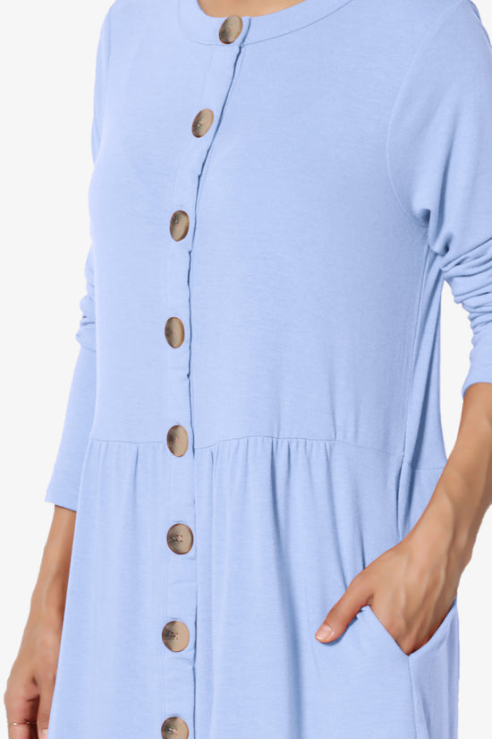 Load image into Gallery viewer, Karly Button Front Dress Cardigan LIGHT BLUE_5
