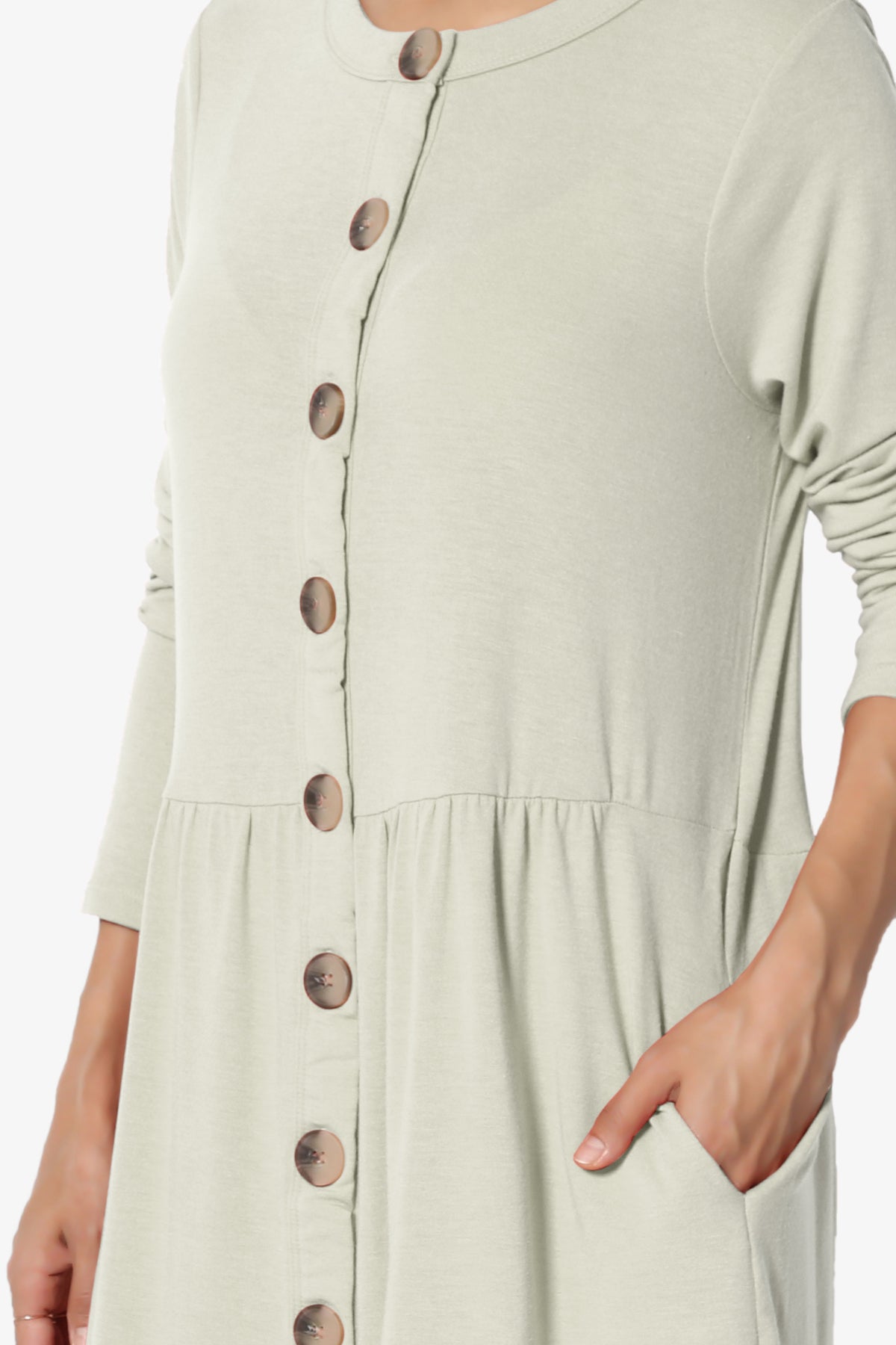 Load image into Gallery viewer, Karly Button Front Dress Cardigan LIGHT SAGE_5
