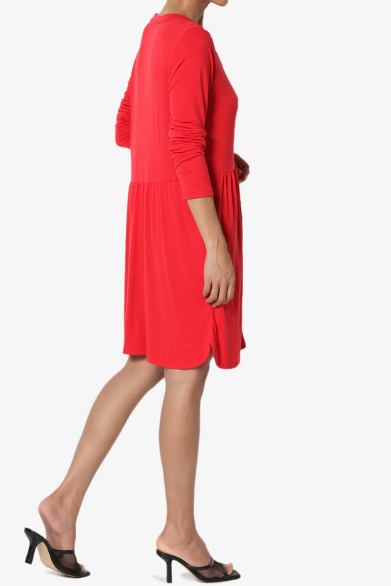 Karly Button Front Dress Cardigan RED_4