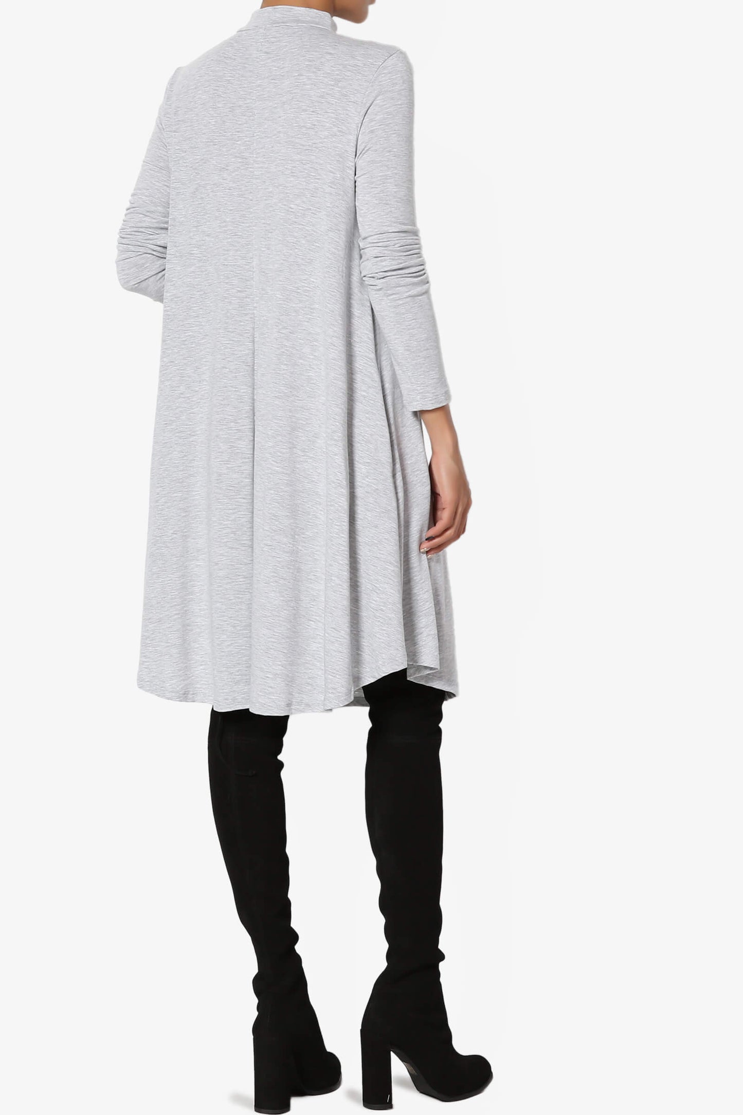 Load image into Gallery viewer, Clio Long Sleeve Mock Neck Pocket Dress HEATHER GREY_4
