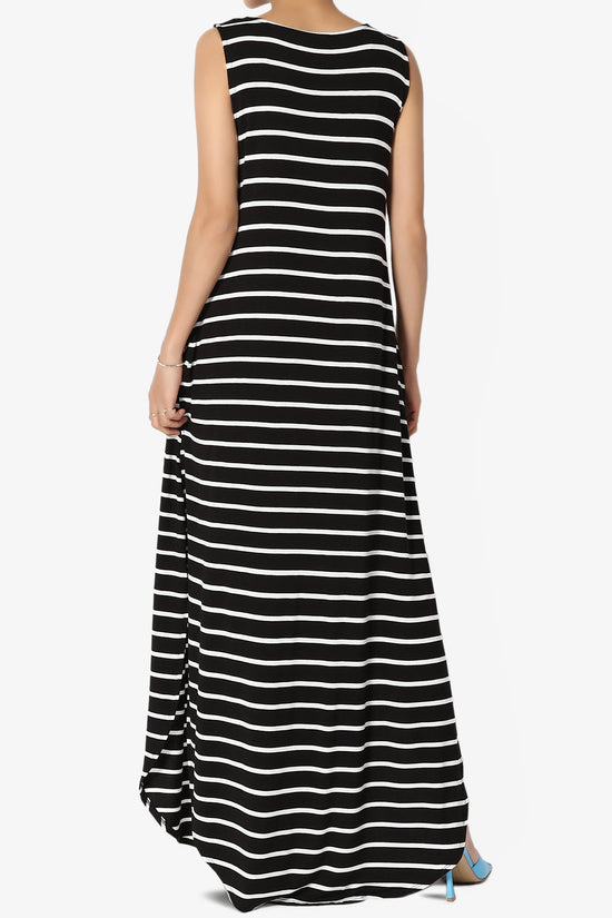 Load image into Gallery viewer, Lanie Striped Sleeveless Split Hem Maxi Dress PLUS
