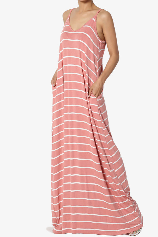Adilette Striped Cami Maxi Dress ASH ROSE_3