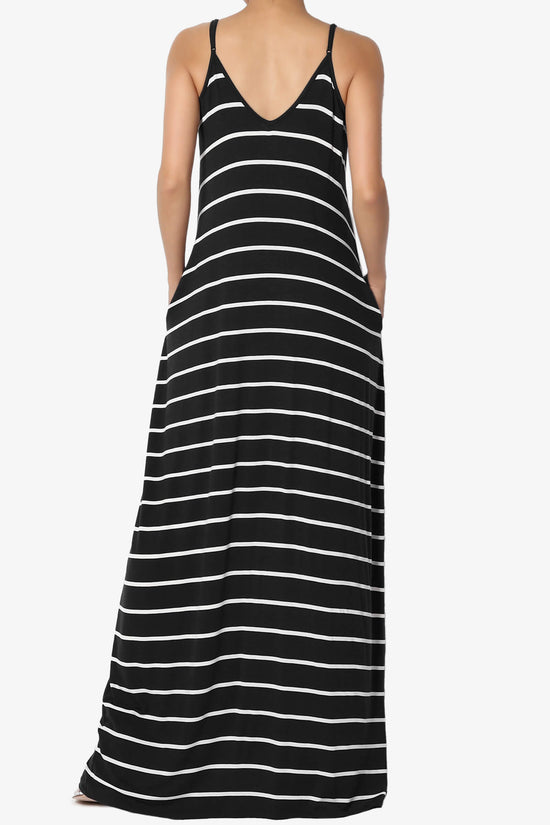 Load image into Gallery viewer, Adilette Striped Cami Maxi Dress BLACK_2
