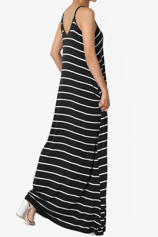 Adilette Striped Cami Maxi Dress BLACK_4