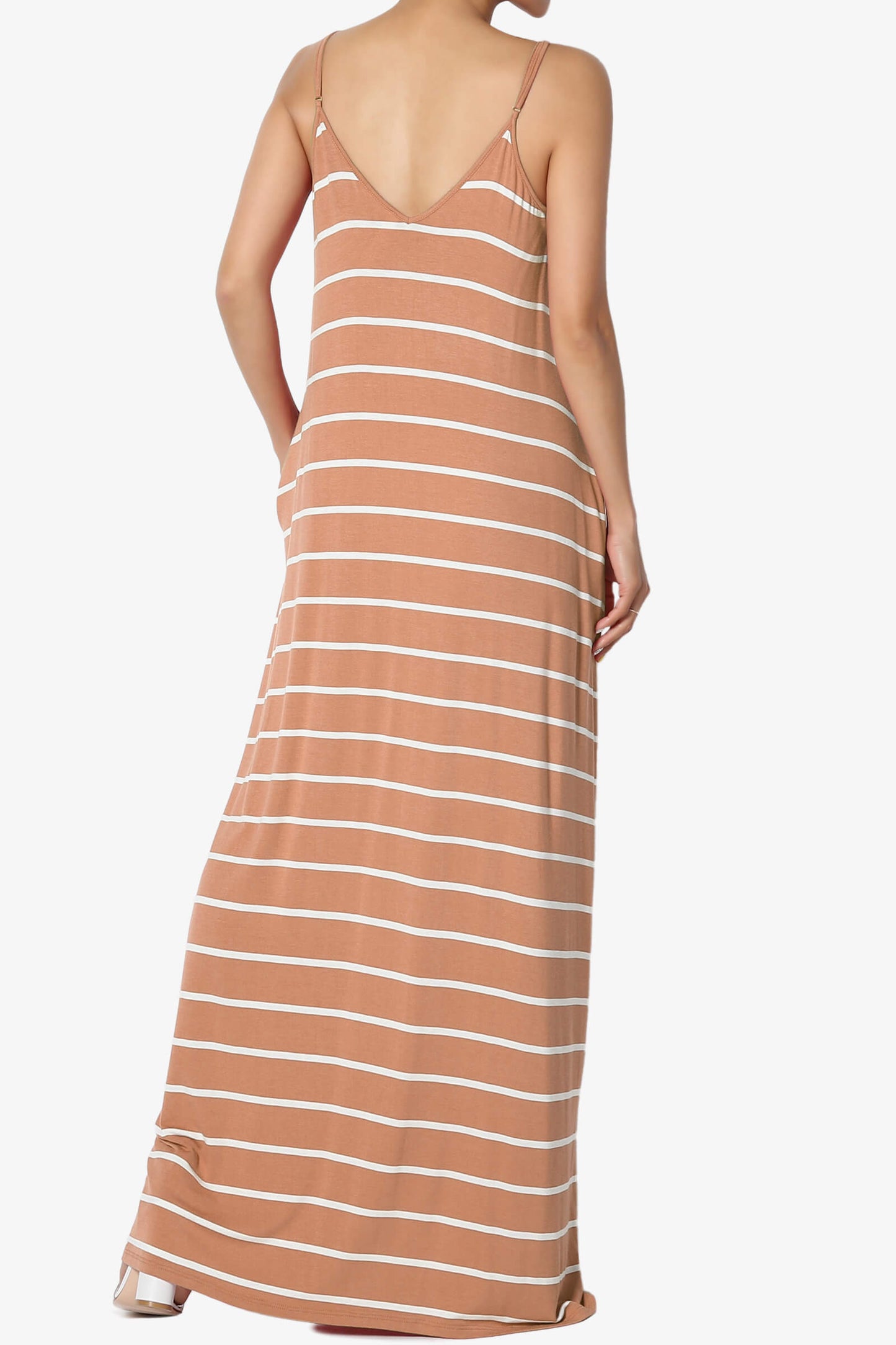 Load image into Gallery viewer, Adilette Striped Cami Maxi Dress EGG SHELL_2
