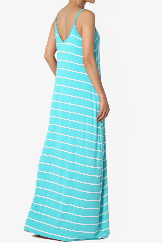 Adilette Striped Cami Maxi Dress ICE BLUE_4