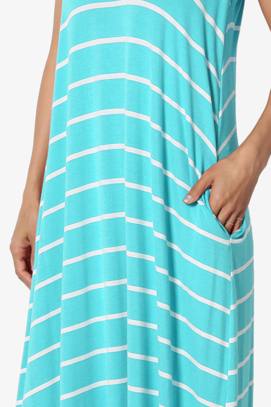 Adilette Striped Cami Maxi Dress ICE BLUE_5
