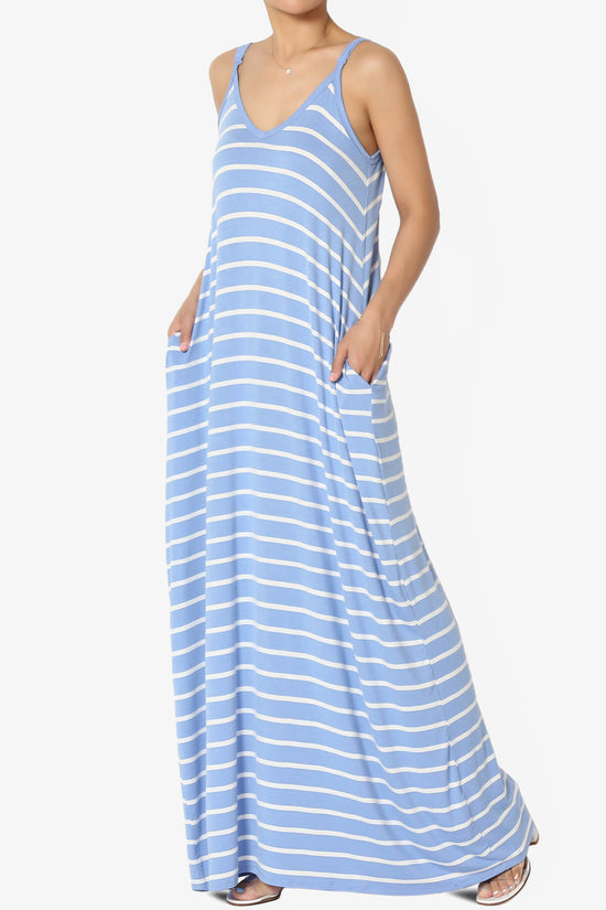 Adilette Striped Cami Maxi Dress LIGHT BLUE_3
