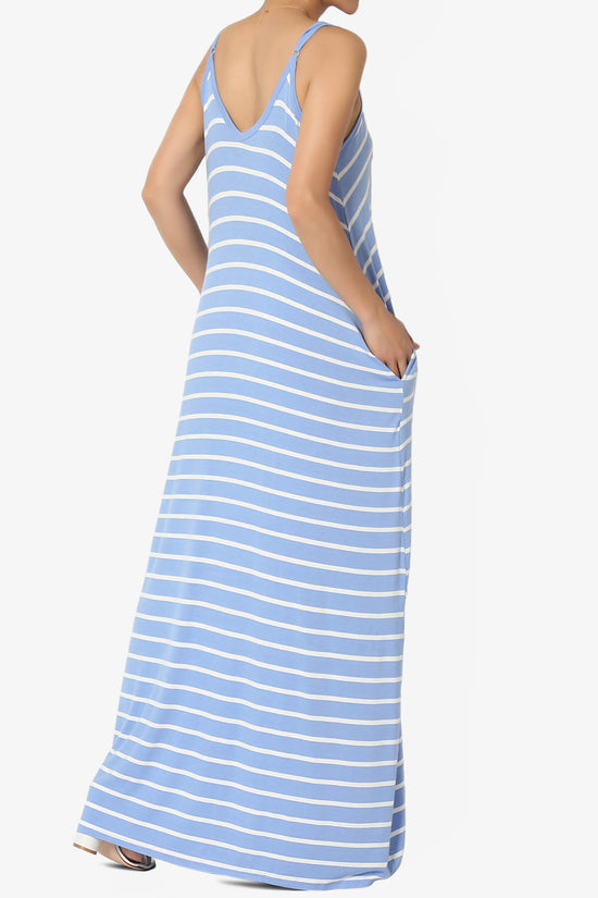 Load image into Gallery viewer, Adilette Striped Cami Maxi Dress LIGHT BLUE_4
