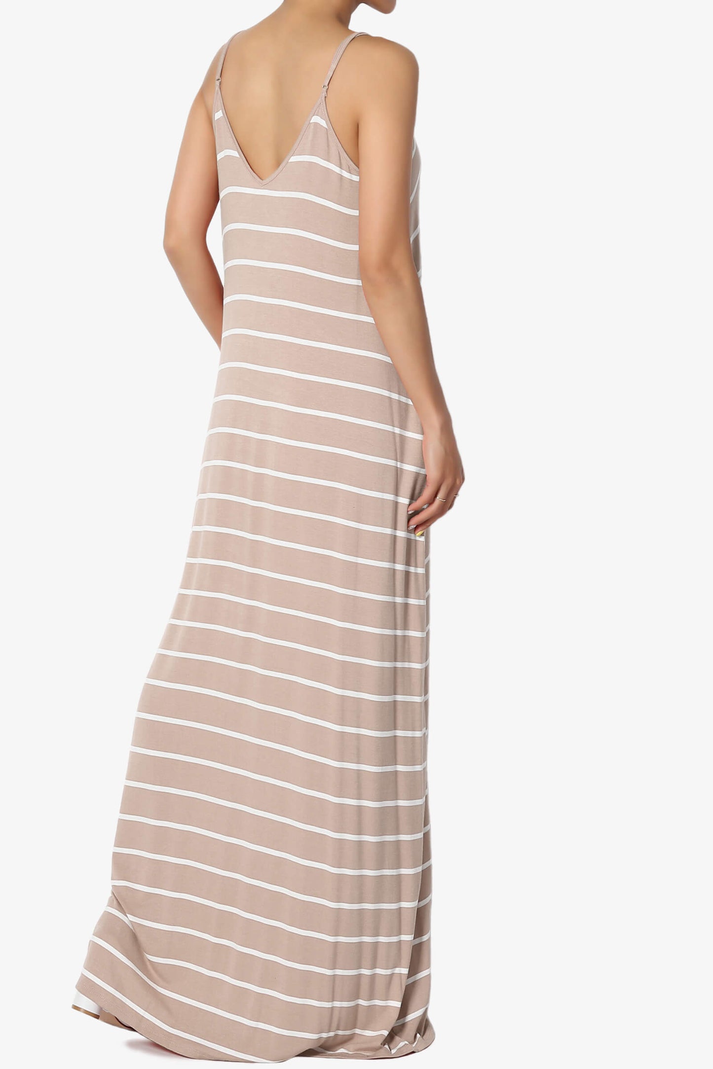 Adilette Striped Cami Maxi Dress LIGHT MOCHA_4
