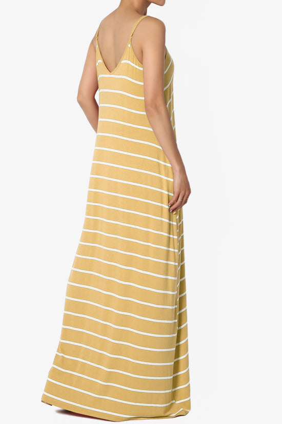 Adilette Striped Cami Maxi Dress LIGHT MUSTARD_4