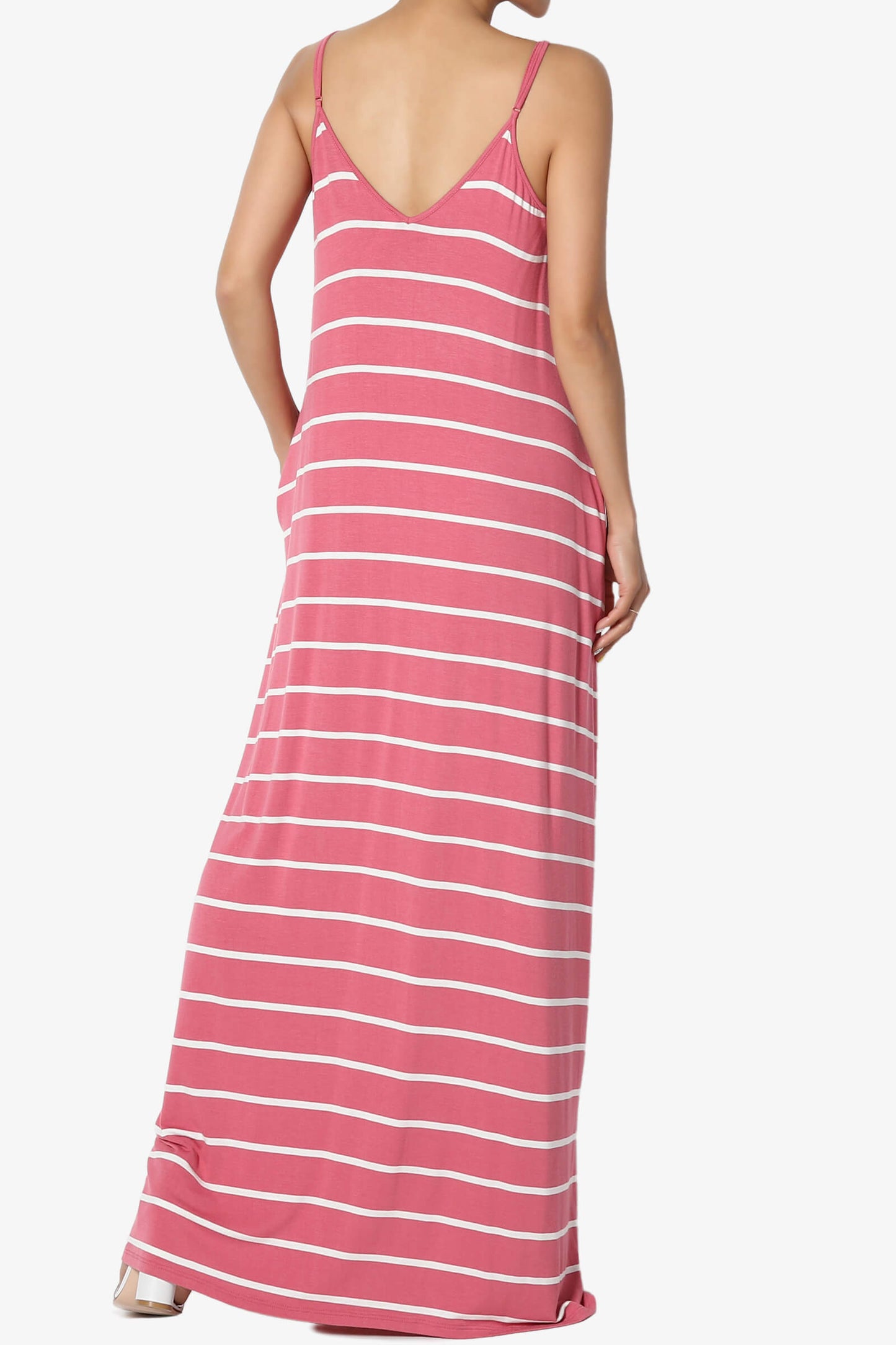 Adilette Striped Cami Maxi Dress ROSE_2