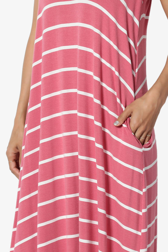 Adilette Striped Cami Maxi Dress ROSE_5