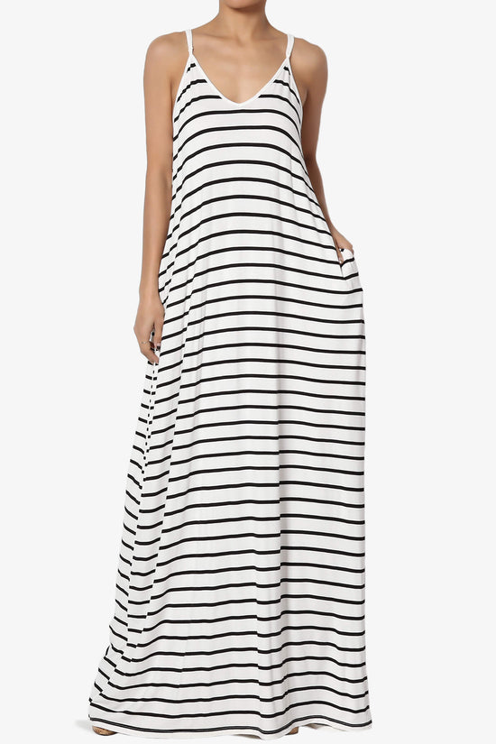 Adilette Striped Cami Maxi Dress WHITE_1