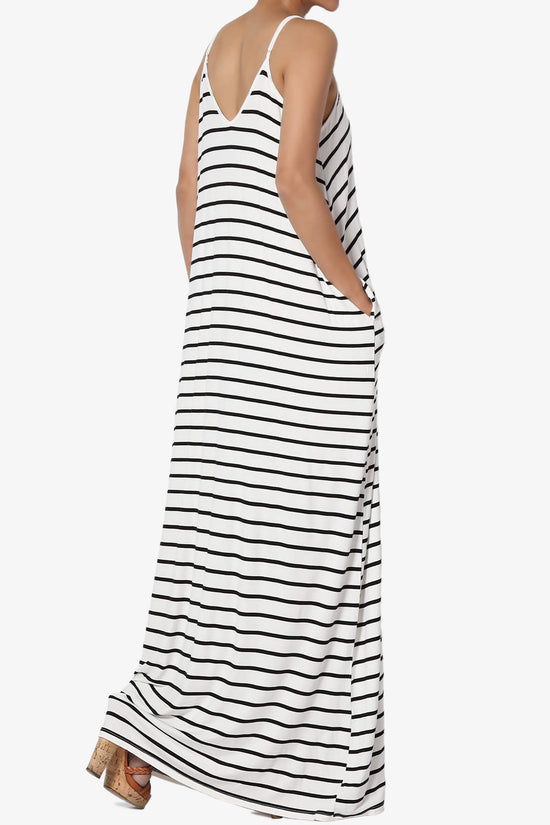 Adilette Striped Cami Maxi Dress WHITE_4