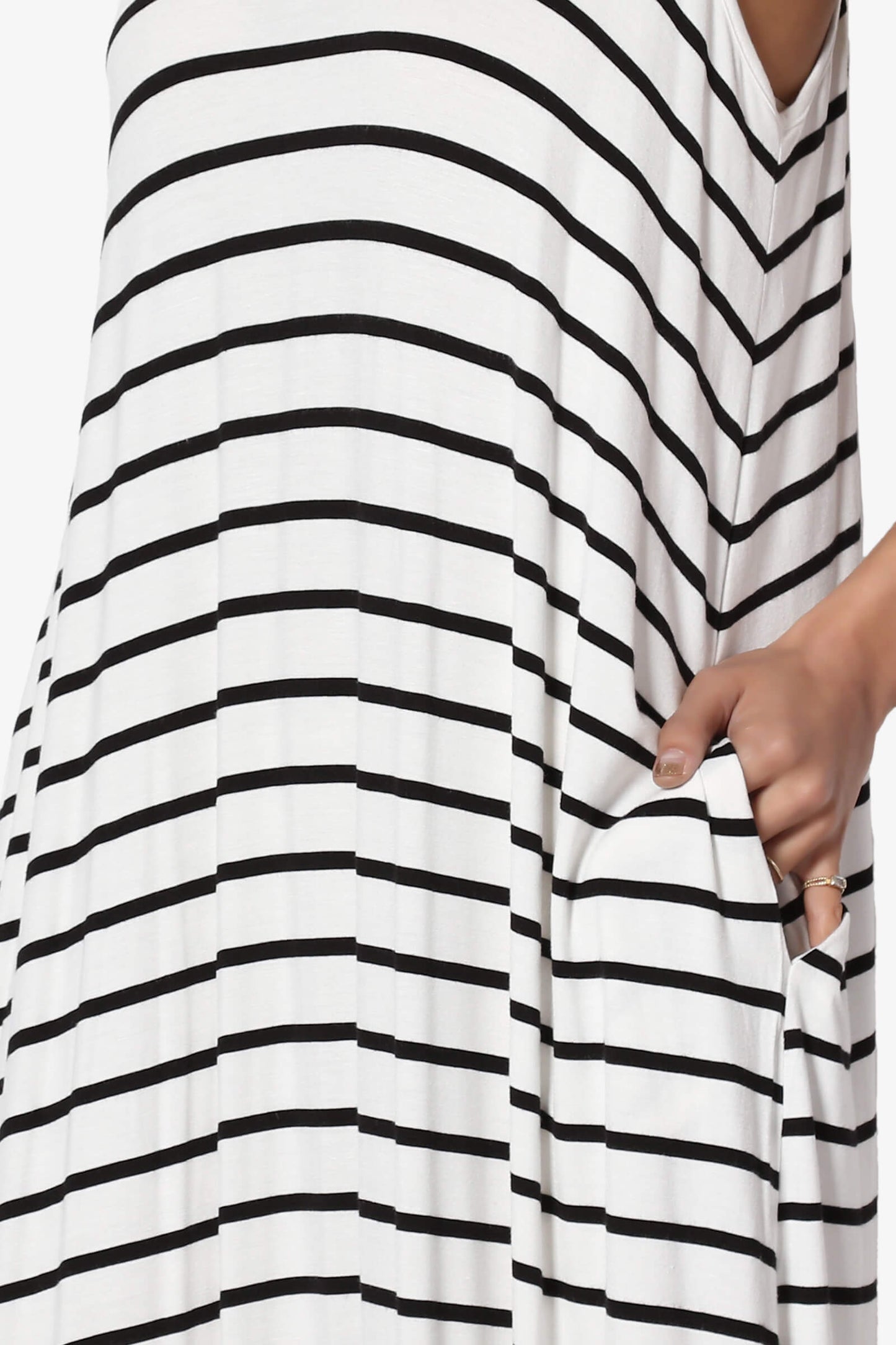 Adilette Striped Cami Maxi Dress WHITE_5