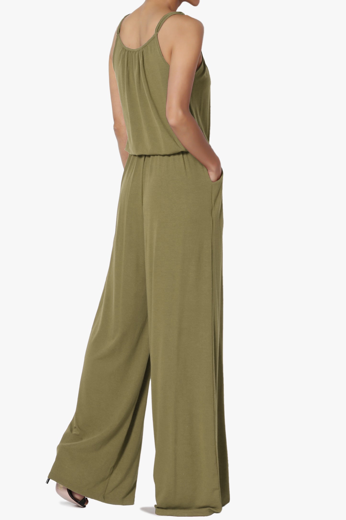 Load image into Gallery viewer, Daelynn Strappy Wide Leg Jumpsuit KHAKI GREEN_4
