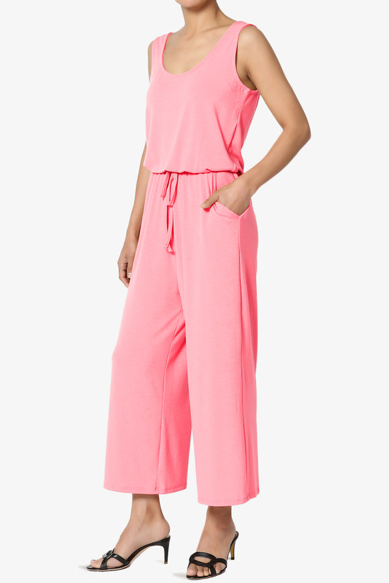 Load image into Gallery viewer, Xaren Sleeveless Blouson Culotte  Jumpsuit BRIGHT PINK_3
