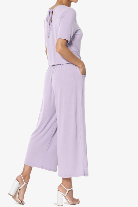 Load image into Gallery viewer, Tina Short Sleeve Culotte Jumpsuit DUSTY LAVENDER_4
