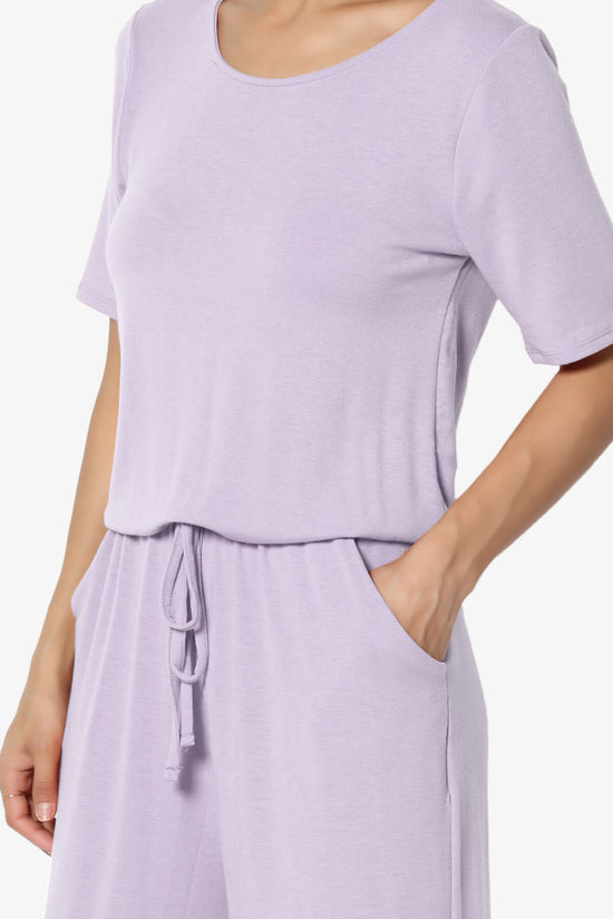 Load image into Gallery viewer, Tina Short Sleeve Culotte Jumpsuit DUSTY LAVENDER_5
