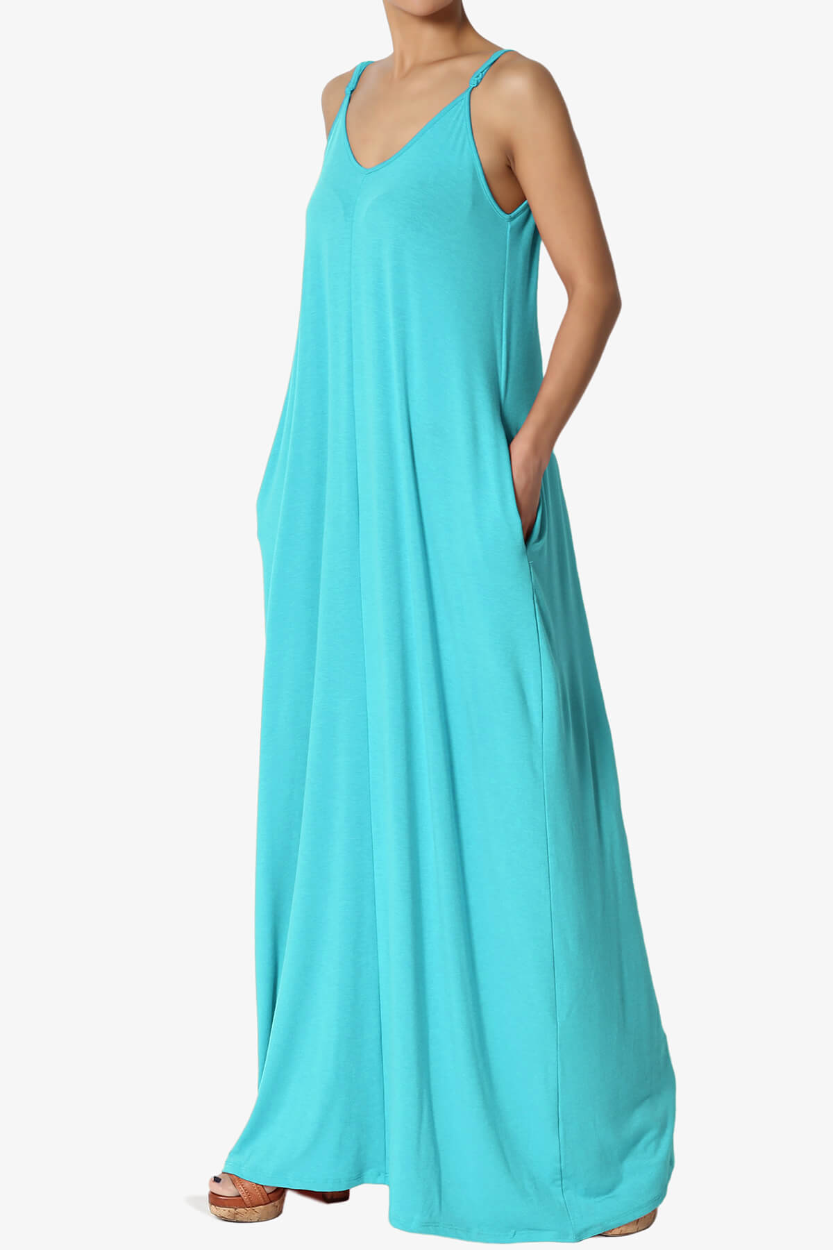 Load image into Gallery viewer, Venus Pocket Cami Maxi Dress ICE BLUE_3
