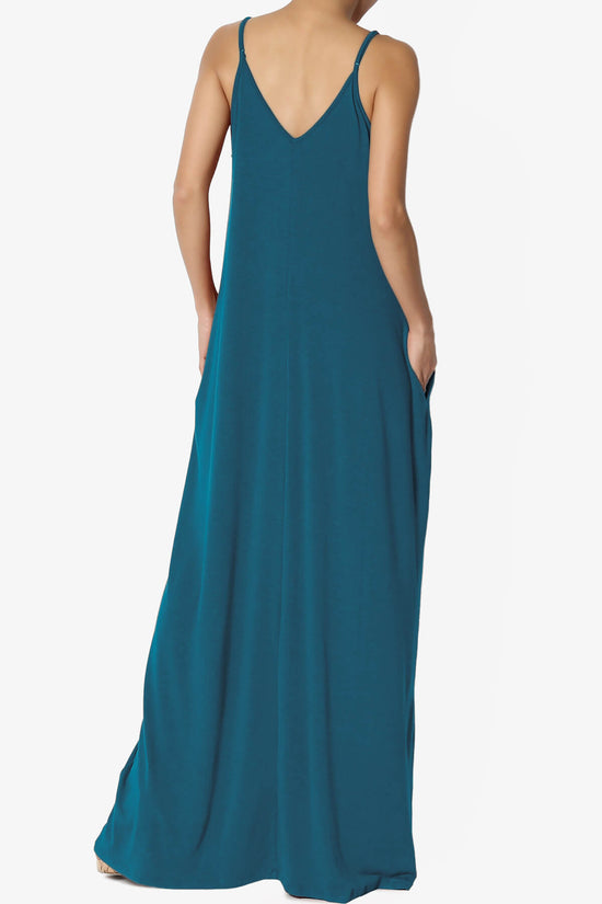 Load image into Gallery viewer, Venus Pocket Cami Maxi Dress TEAL_2
