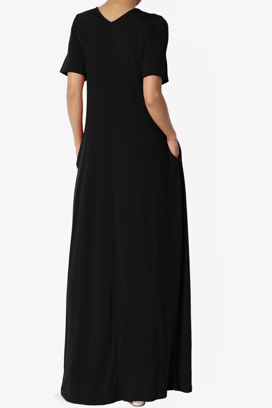 Load image into Gallery viewer, Vina Pocket Oversized Maxi Dress BLACK_2
