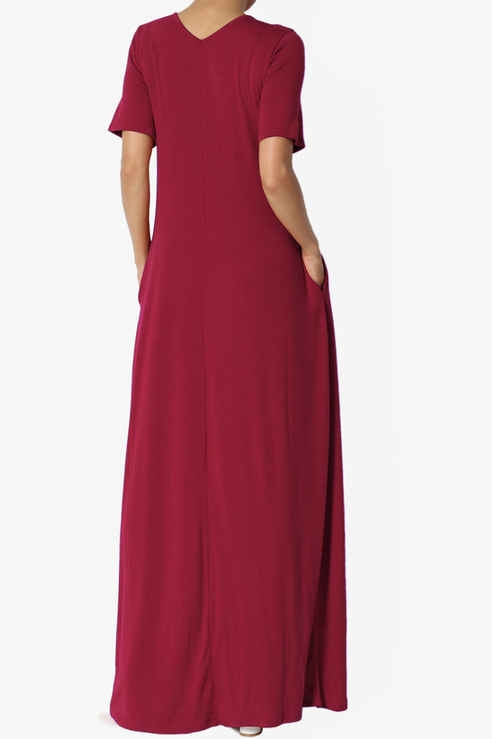 Vina Pocket Oversized Maxi Dress BURGUNDY_2