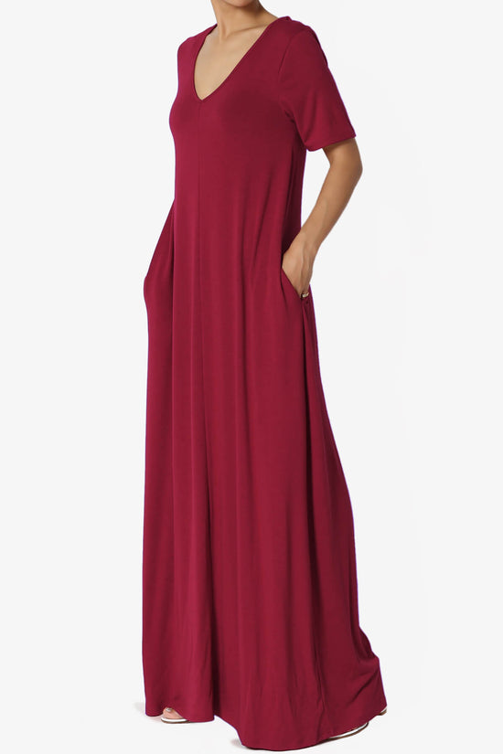 Vina Pocket Oversized Maxi Dress BURGUNDY_3