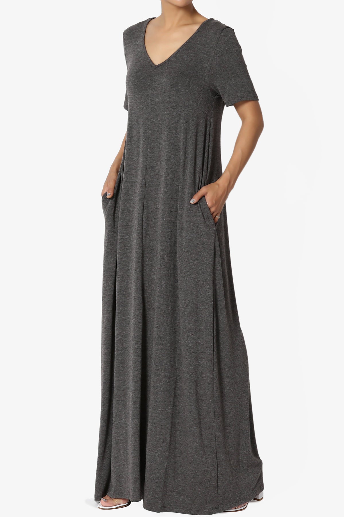 Vina Pocket Oversized Maxi Dress CHARCOAL_3