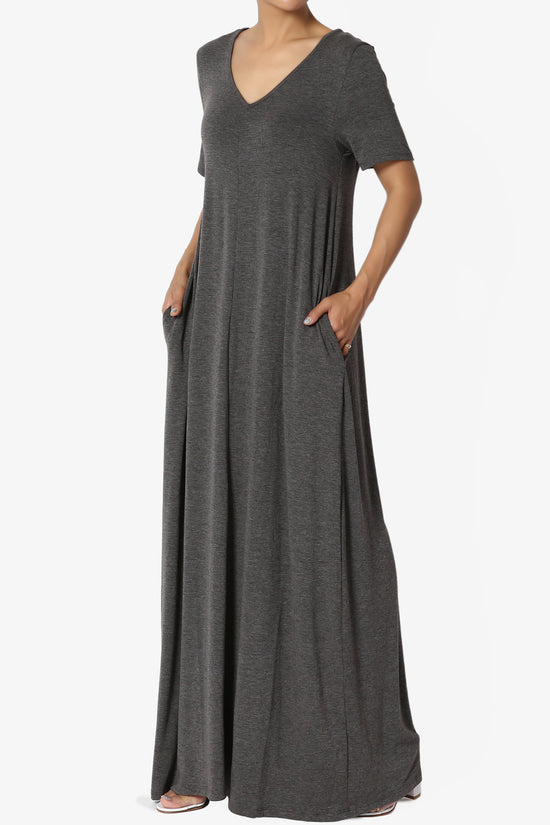 Load image into Gallery viewer, Vina Pocket Oversized Maxi Dress CHARCOAL_3
