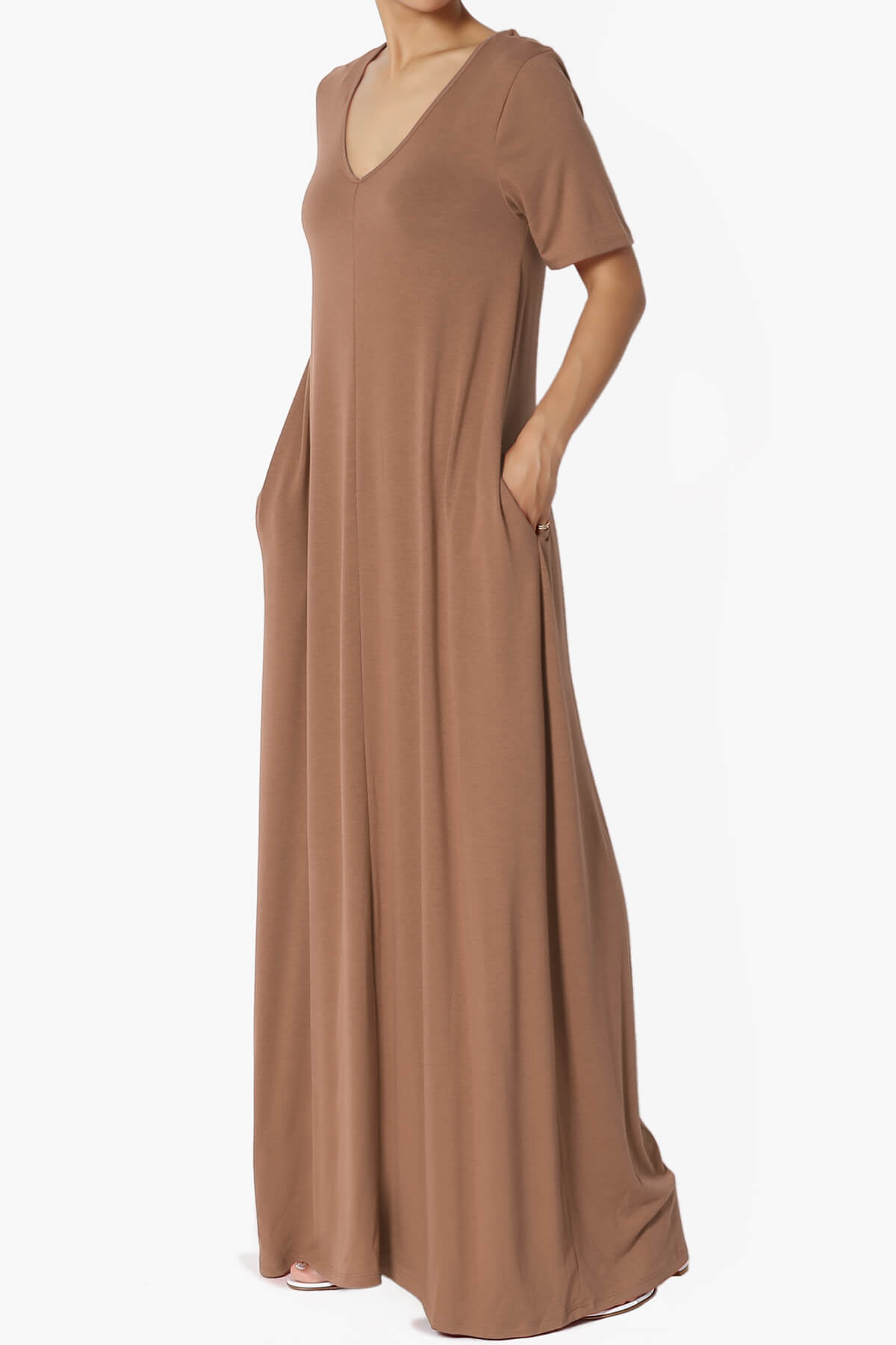 Load image into Gallery viewer, Vina Pocket Oversized Maxi Dress COCOA_3
