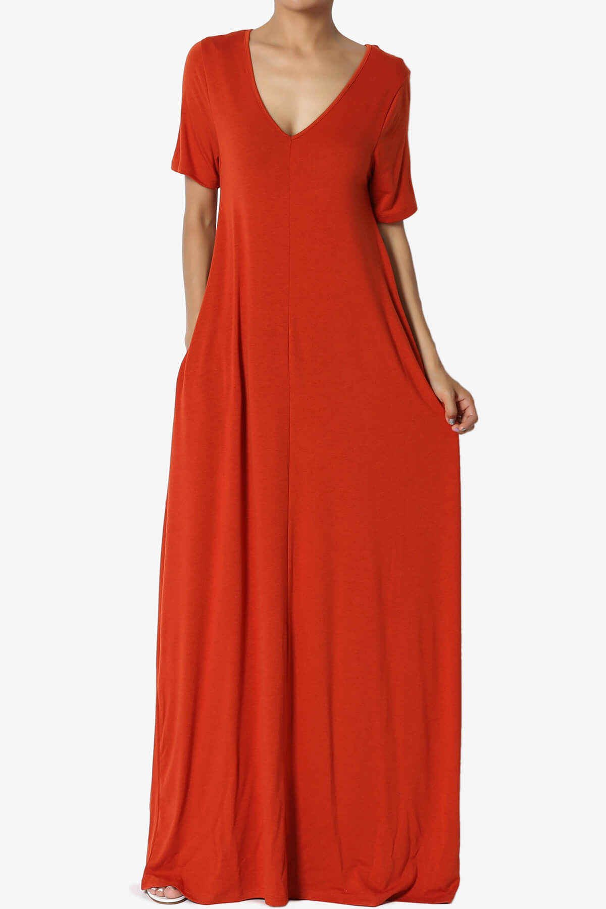 Load image into Gallery viewer, Vina Pocket Oversized Maxi Dress COPPER_1
