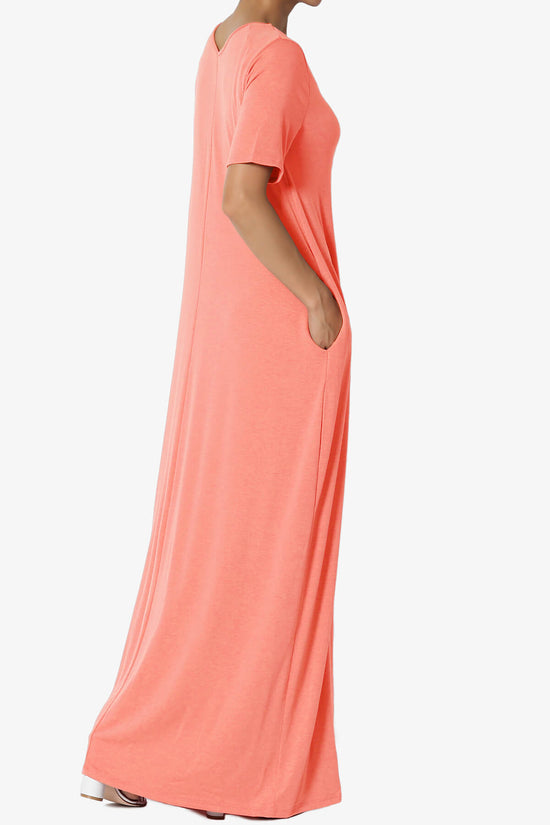 Load image into Gallery viewer, Vina Pocket Oversized Maxi Dress CORAL_4
