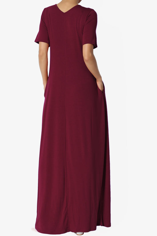 Vina Pocket Oversized Maxi Dress DARK BURGUNDY_2