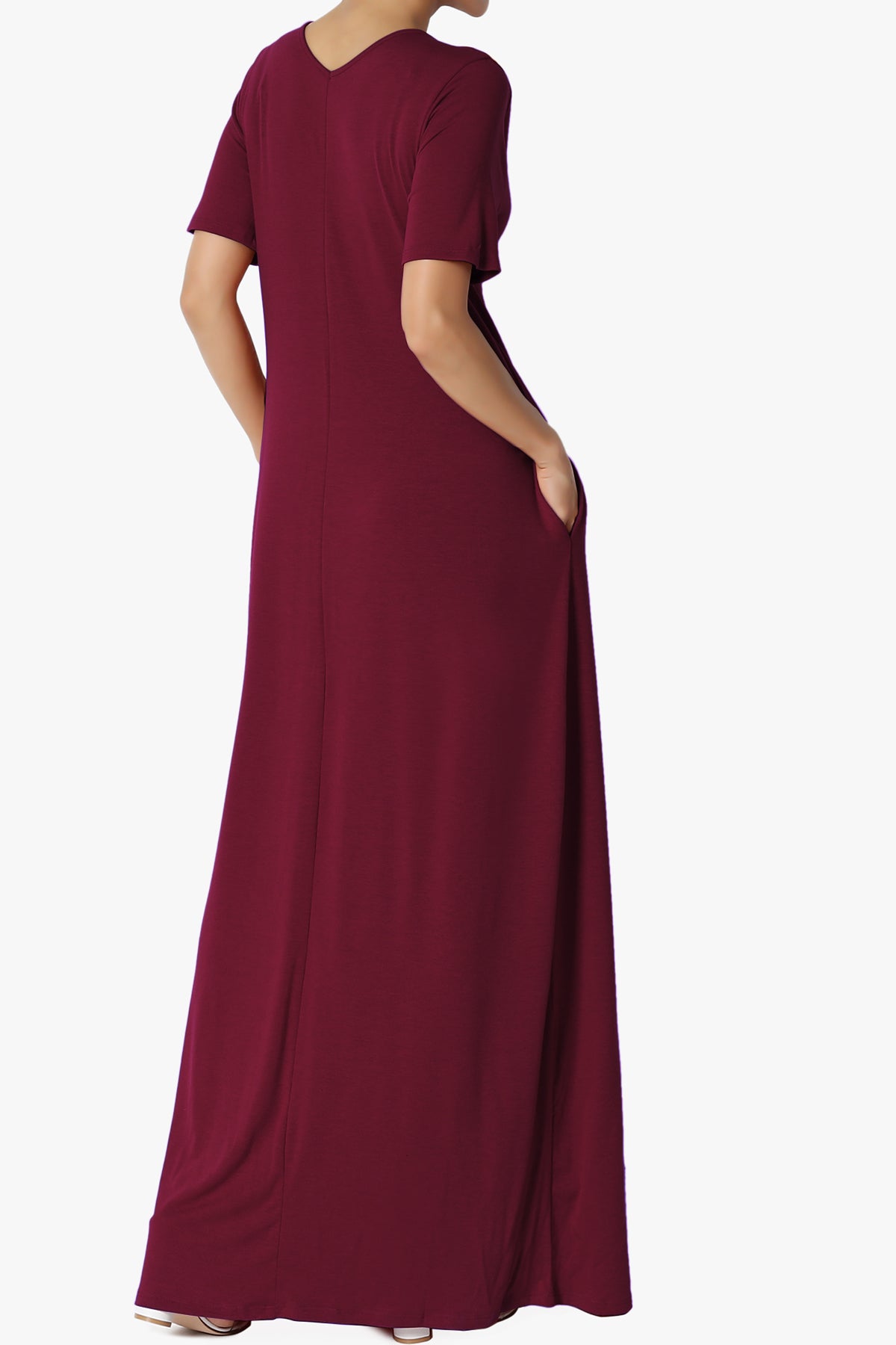 Vina Pocket Oversized Maxi Dress DARK BURGUNDY_4