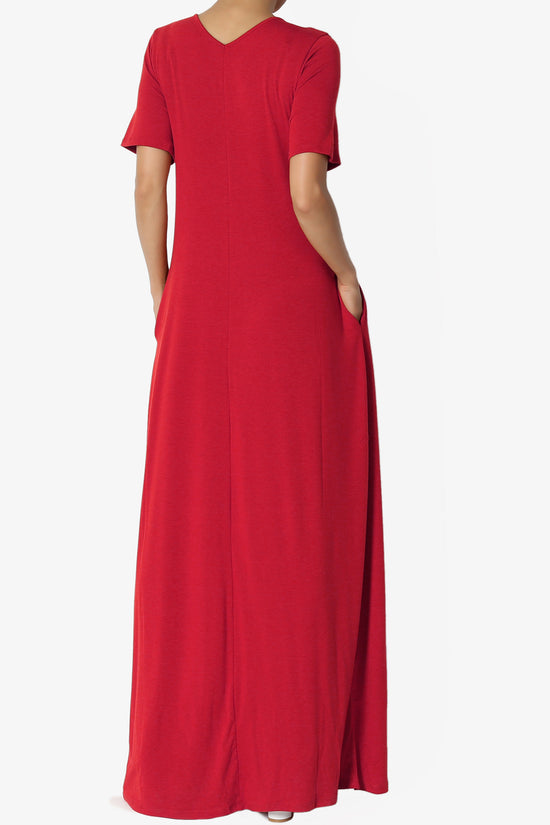 Vina Pocket Oversized Maxi Dress DARK RED_2