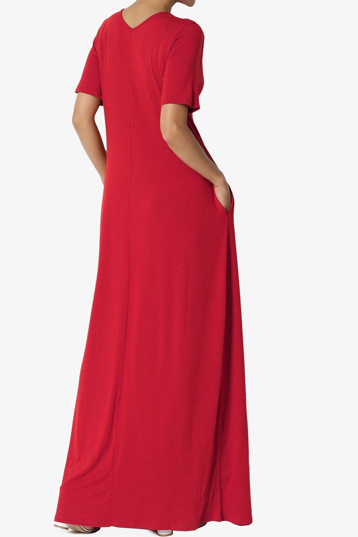 Vina Pocket Oversized Maxi Dress DARK RED_4