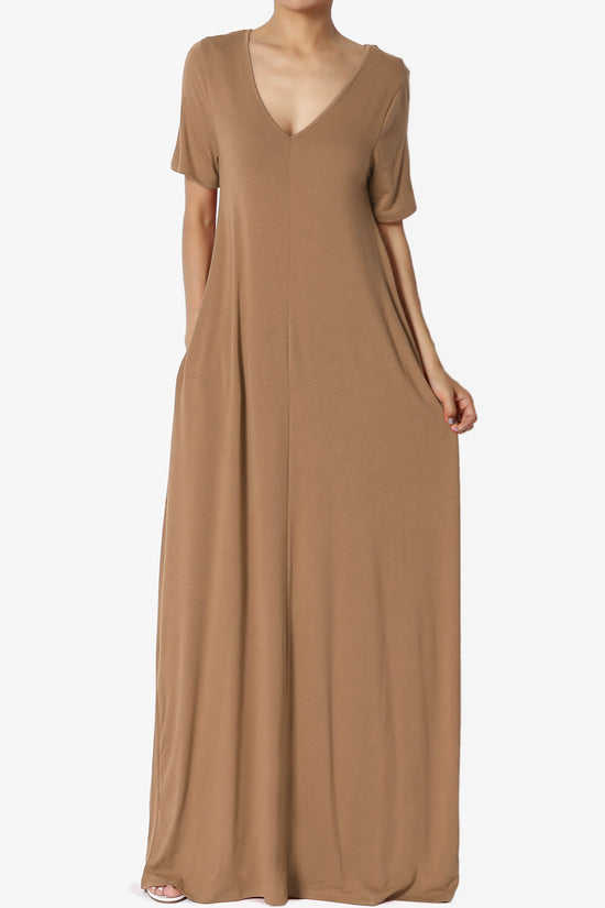 Vina Pocket Oversized Maxi Dress DEEP CAMEL_1