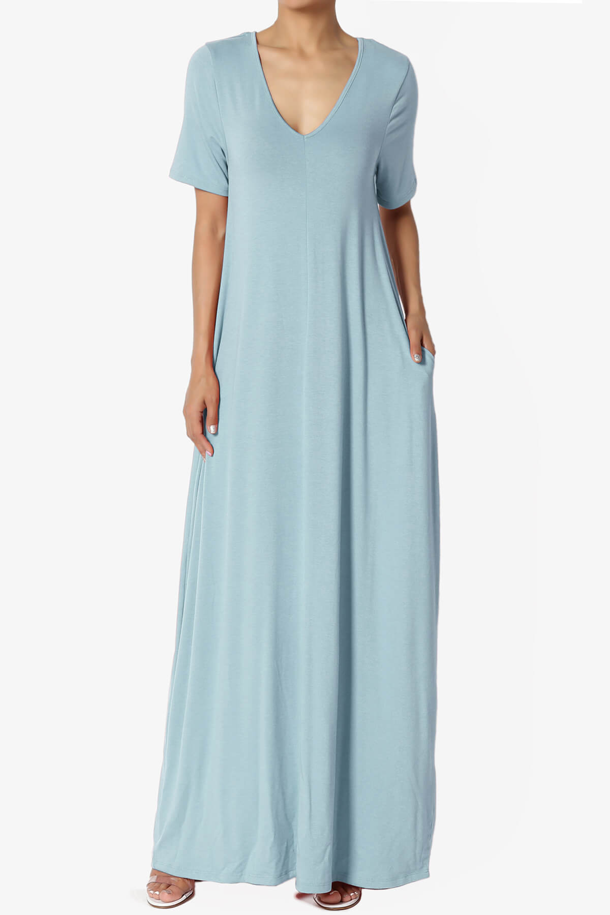 Vina Pocket Oversized Maxi Dress DUSTY BLUE_1
