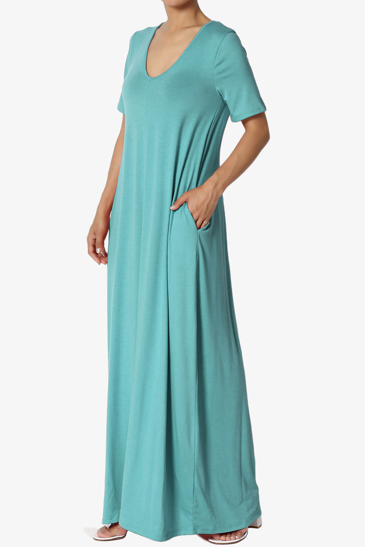 Vina Pocket Oversized Maxi Dress DUSTY TEAL_3